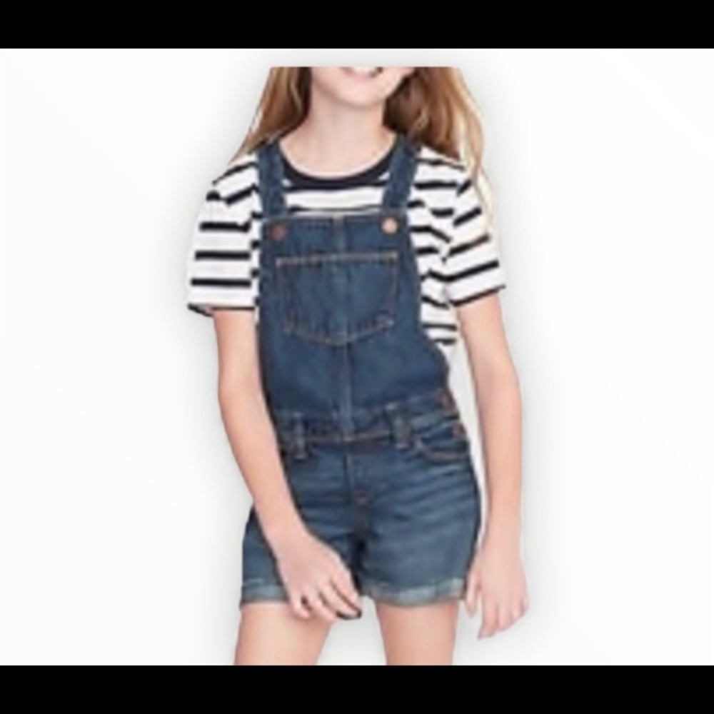 Old Navy Girls Short Bib Overalls Sz XS - Picture 2 of 5